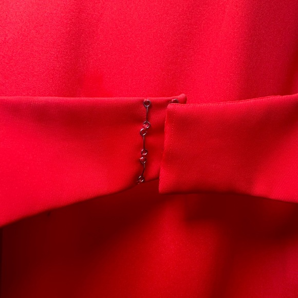 BCBGMaxAzria Open Back Watermelon Red Small Gown - Picture 6 of 8